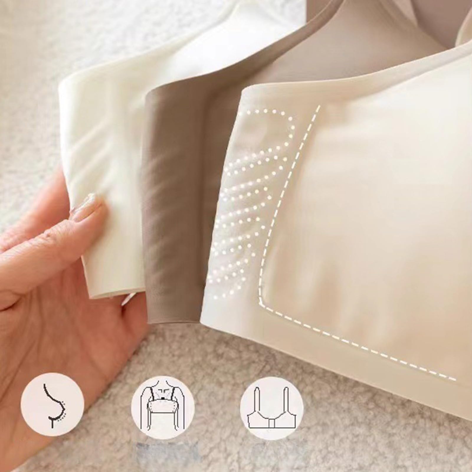 Biustonosze Minimiser dla kobiet UK Niski tył Bez fiszbin Ramiączka Wyściełany Push Up Halter Halterneck Plus Size Bezszwowy biustonosz sportowy Miękki, lekki biustonosz