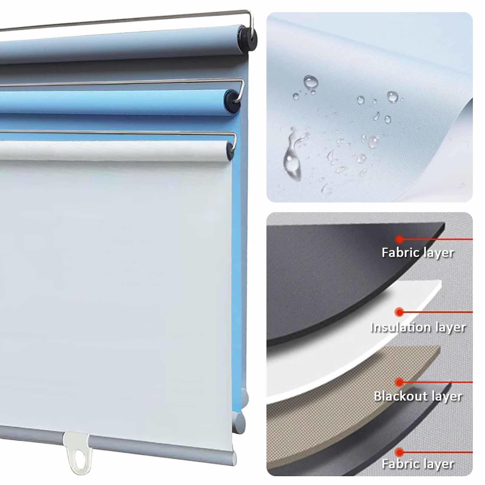 Tenda a rullo oscurante portatile con ventose, dimensioni regolabili da 40 a 150 cm, isolamento temporaneo, ideale per casa, ufficio, viaggi, blu, 100 x 150 cm