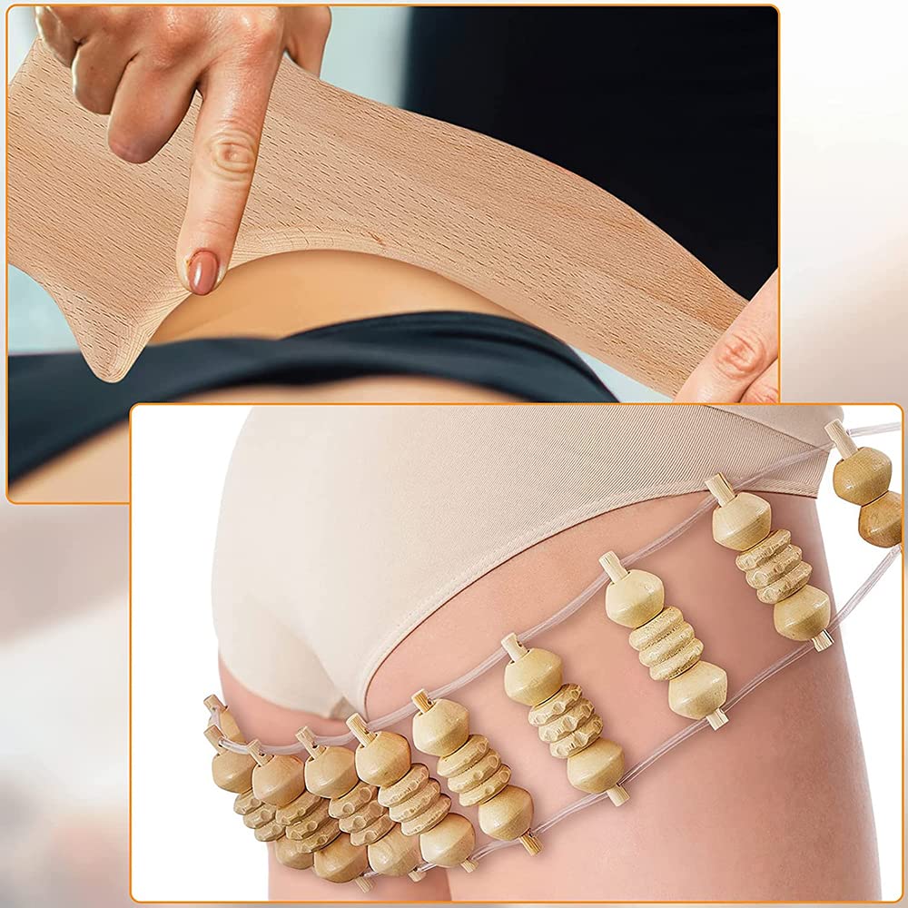 6Pcs Wooden Roller Masażer Zestaw Masażera Drewnianego Narzędzie Do Masażu Terapii Drewnianej Do Odwadniania Limfatycznego Ciała Rzeźbianie Bólu Mięśni Łagodzenie Bólu
