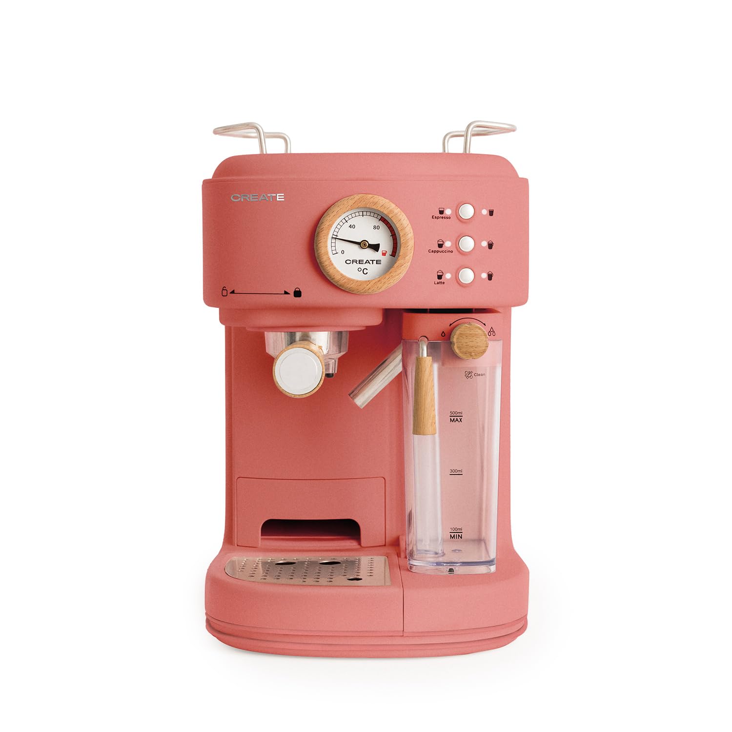 THERA RETRO PRO Halbautomatische Espressokaffeemaschine Terrakotta 20 bar 1250W 1.5L