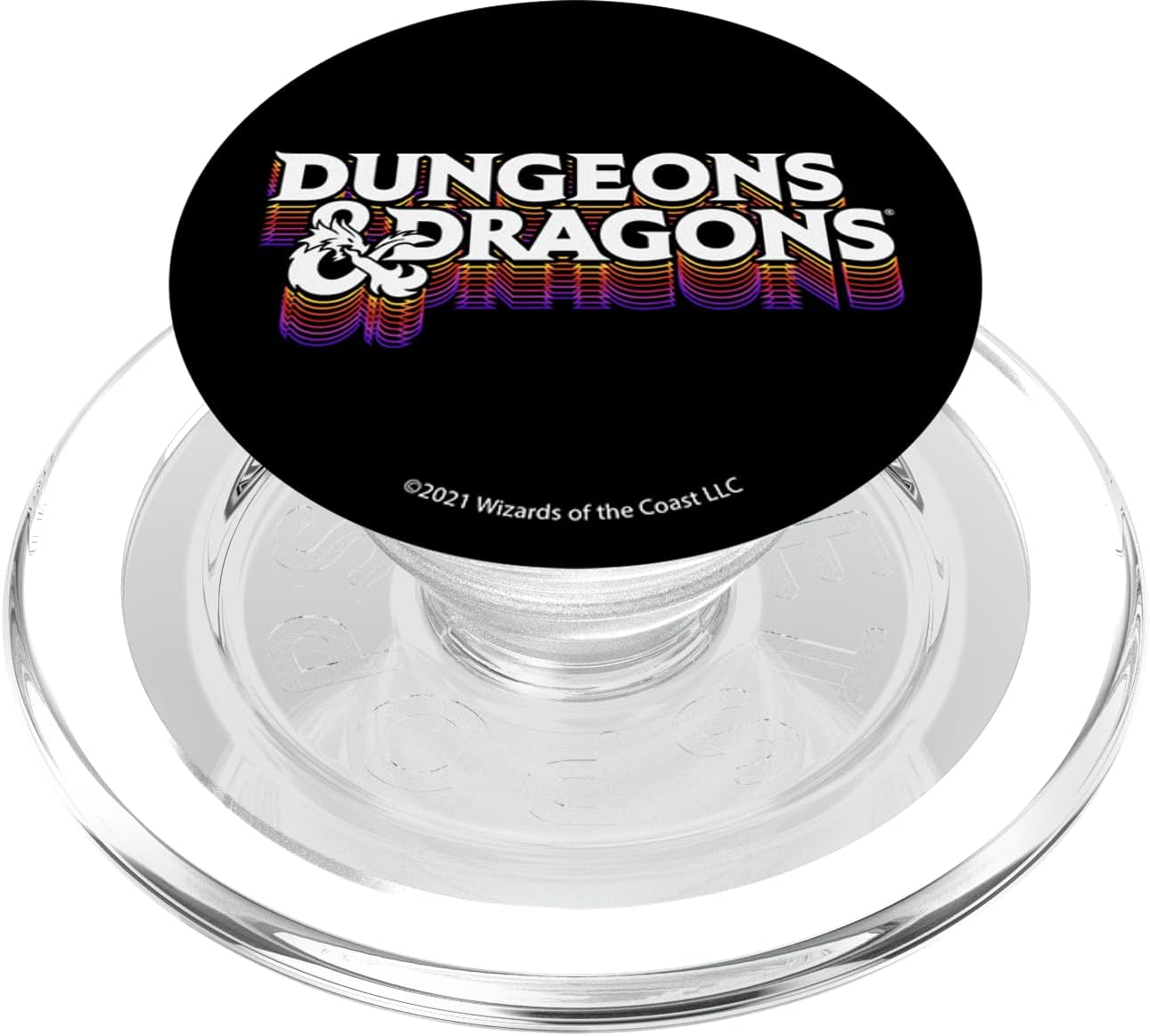 Dungeons & Dragons Retro Rainbow Logo Stack PopSockets MagSafe PopGrip for iPhone