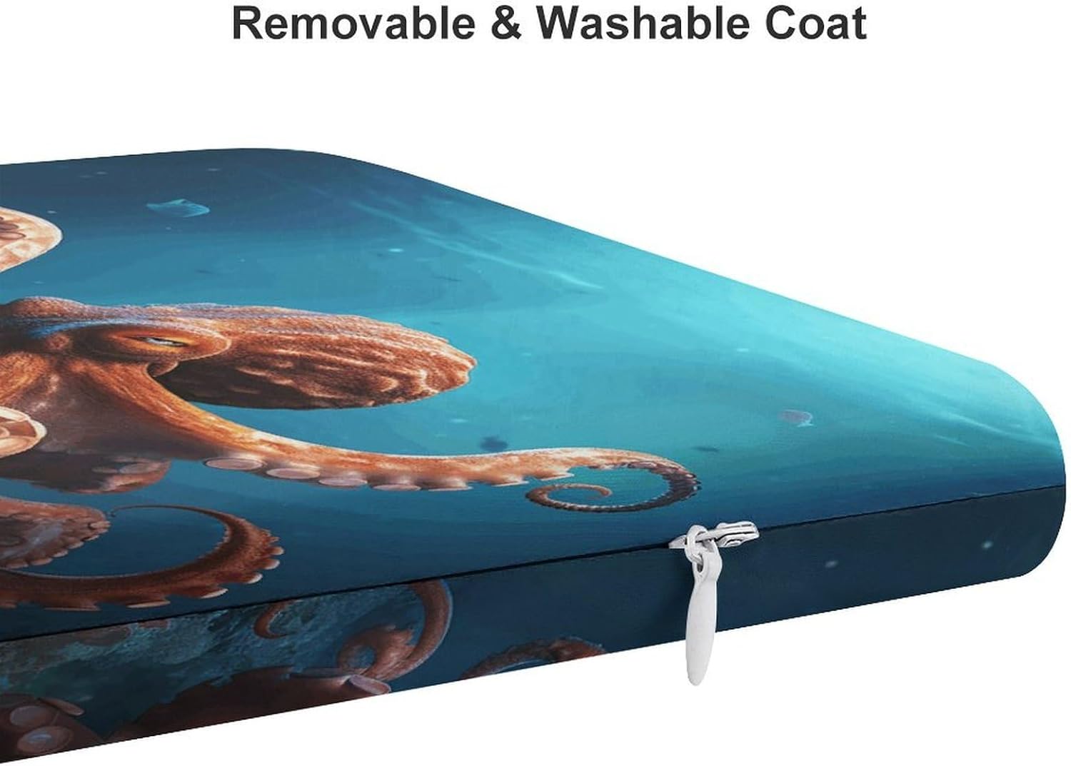 Ocean Animal Octopus Chair Cushion Memory Foam Breathable Chair Pads Square Large Pillows Seating Comfort Meditation Floor Pillow Car Seat Cushion for Indoor/Outdoor Chairs