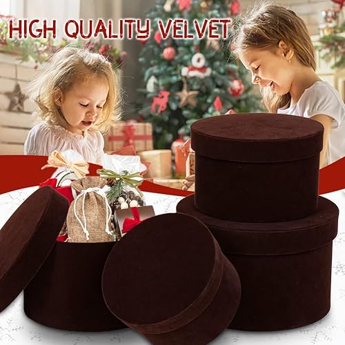 Miniatura 8 de GnFlus Cajas de regalo en forma de corazón con tapas para regalos, paquete de 4 cajas de regalo de terciopelo negro para arreglos, flores, bodas,