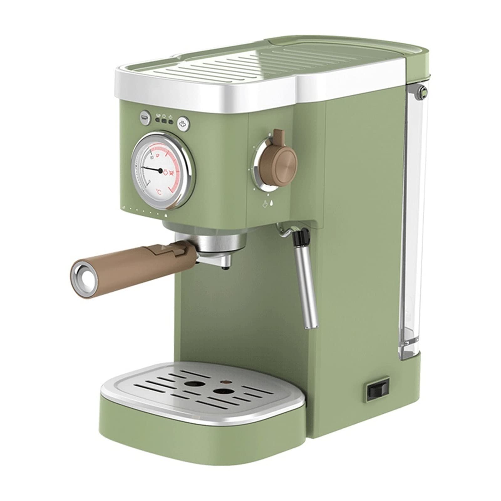 Coffee Machines Coffee Machine Milk Frother Retro Green Electric Coffee Maker Powder Capsule Espresso Making Coffee Drinks