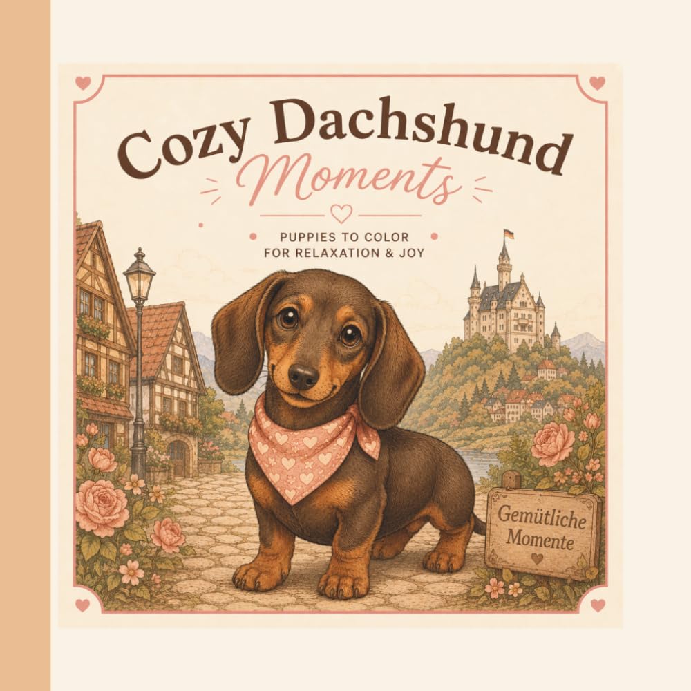 Cozy Dachshund Moments: Puppies To Color For Relaxation & Joy