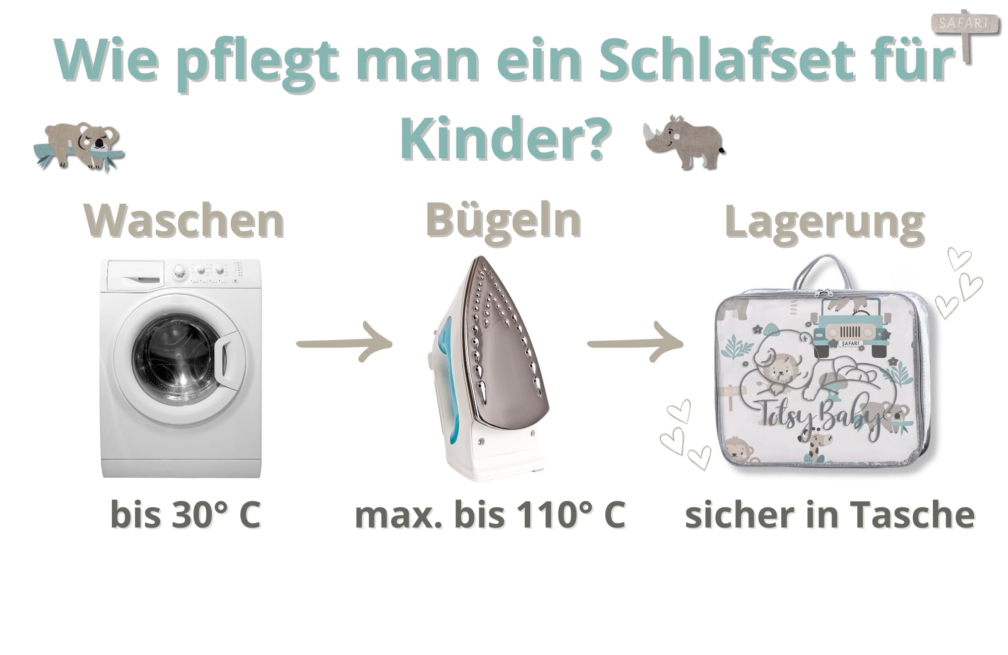 Totsy Baby Trapunta per bambino cotone 100x135 - piumono culla neonato set Imbottitura per piumone 100 x 135 cm con cuscino 40 x 60 cm per ragazzi e ragazze Africa