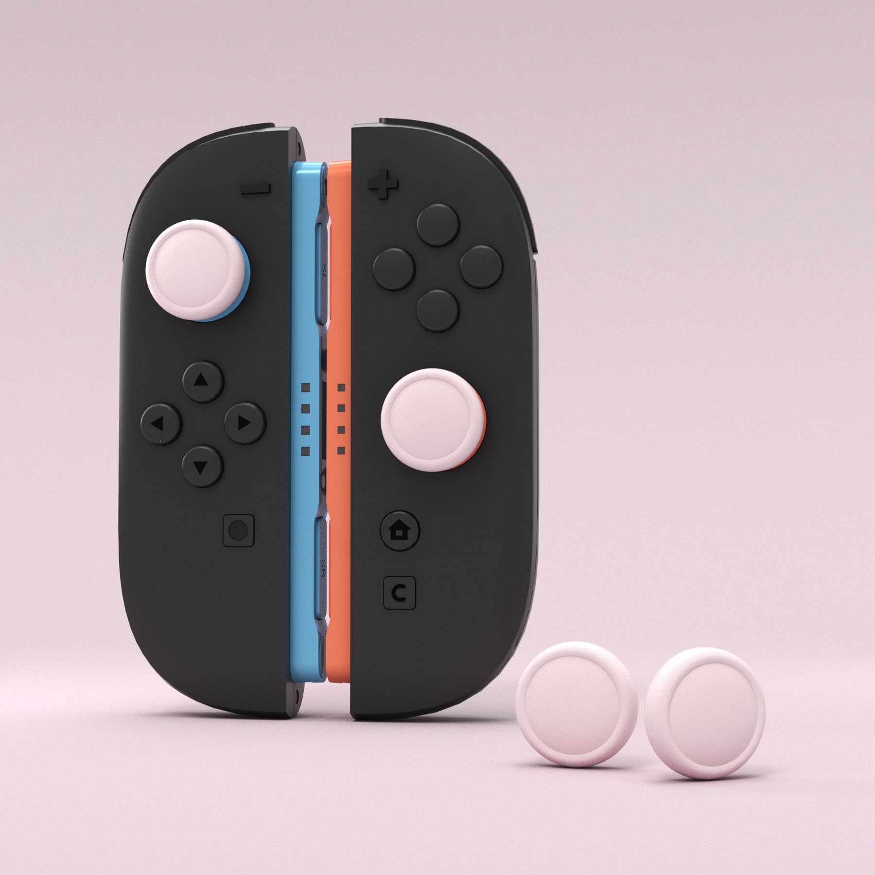 PlayVital 4 Piezas de Agarres para el Pulgar para Nintendo Switch 2 (2025), Tapas de Silicona para Joysticks, Tapones para Joycon, Diseño Ergonómico, Cómodo y Antideslizante (Rosa) - 2