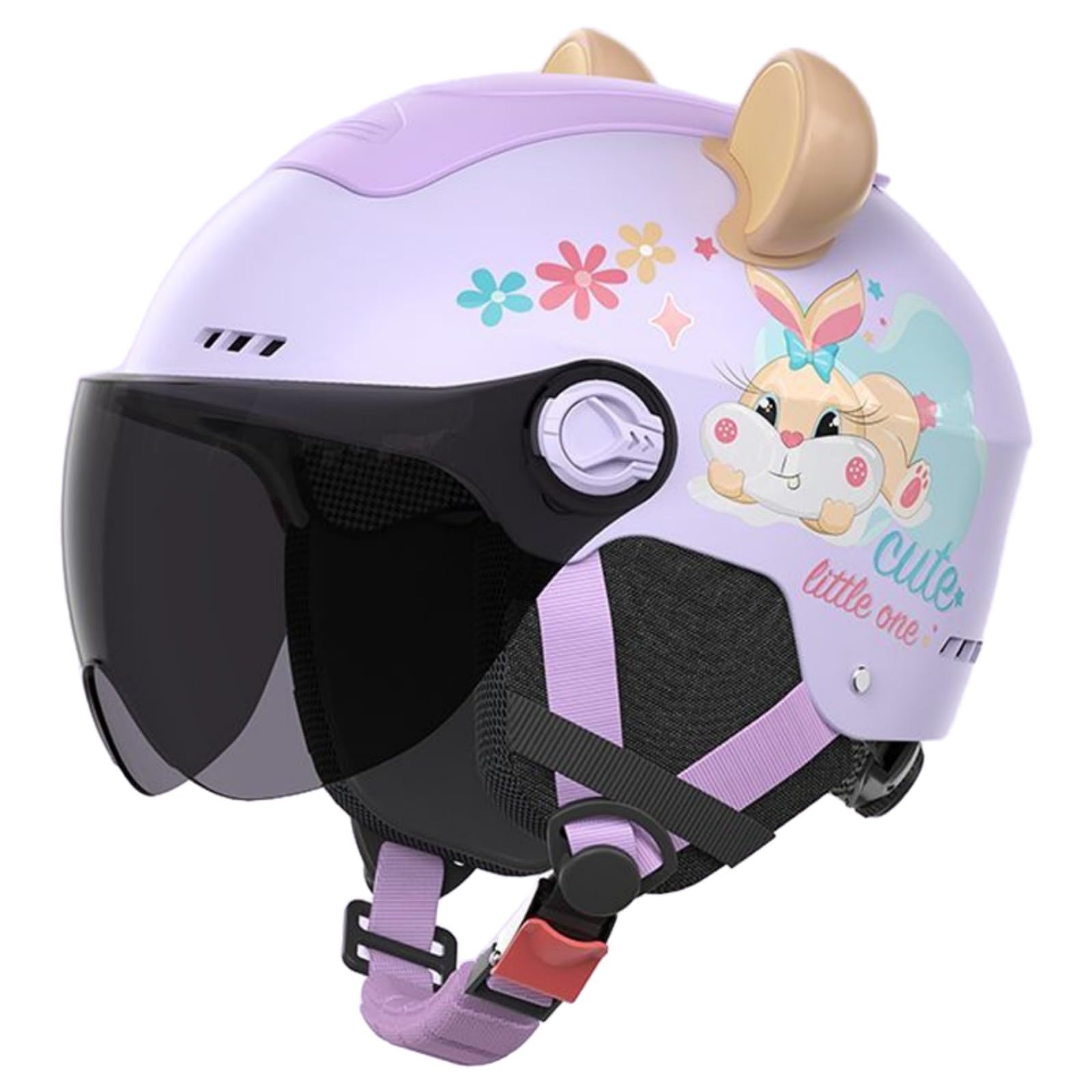 Casco De Scooter De Moda, Homologado ECE 22.06, Casco De Moto Abierto para Niños Y Niñas De 3 A 12 Años con Visera Solar.