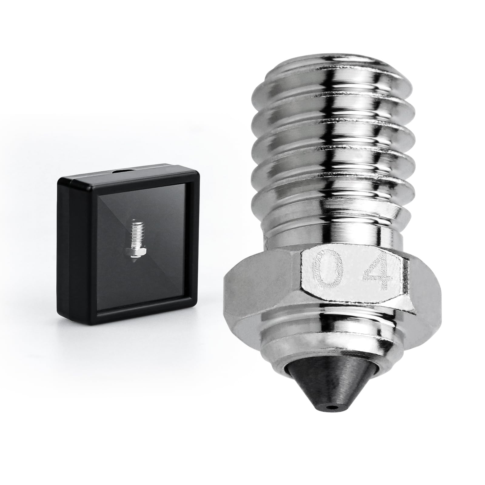 SeulQir - Boquilla de doble metal con punta de carburo de tungsteno E3D V6, boquillas de impresora 3D de 0,4 mm para impresora 3D Prusa i3 MK3S/Mini, Anycubic i3 Mega/Kobra/Kobra Neo y más (0,4 mm E3D