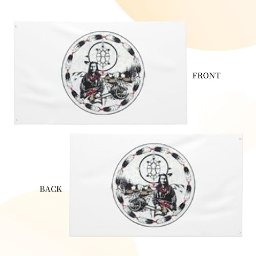 Miniatura 5 de Imeegien Bandera de doble cara de tortuga, banderas de montaña de 3 x 5 pies, bandera de decoración al aire libre, bandera ligera para fiestas en el