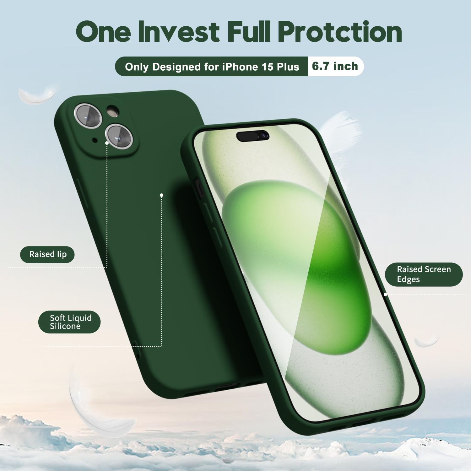 oakxco for iPhone 17 Pro Max Phone Case Liquid Silicone, Cute Thin Slim Grip Soft Rubber Gel for Women Men, Smooth Matte TPU Plain Solid Color Girly Simple Case with Camera Cover, Light Pink — view 1996