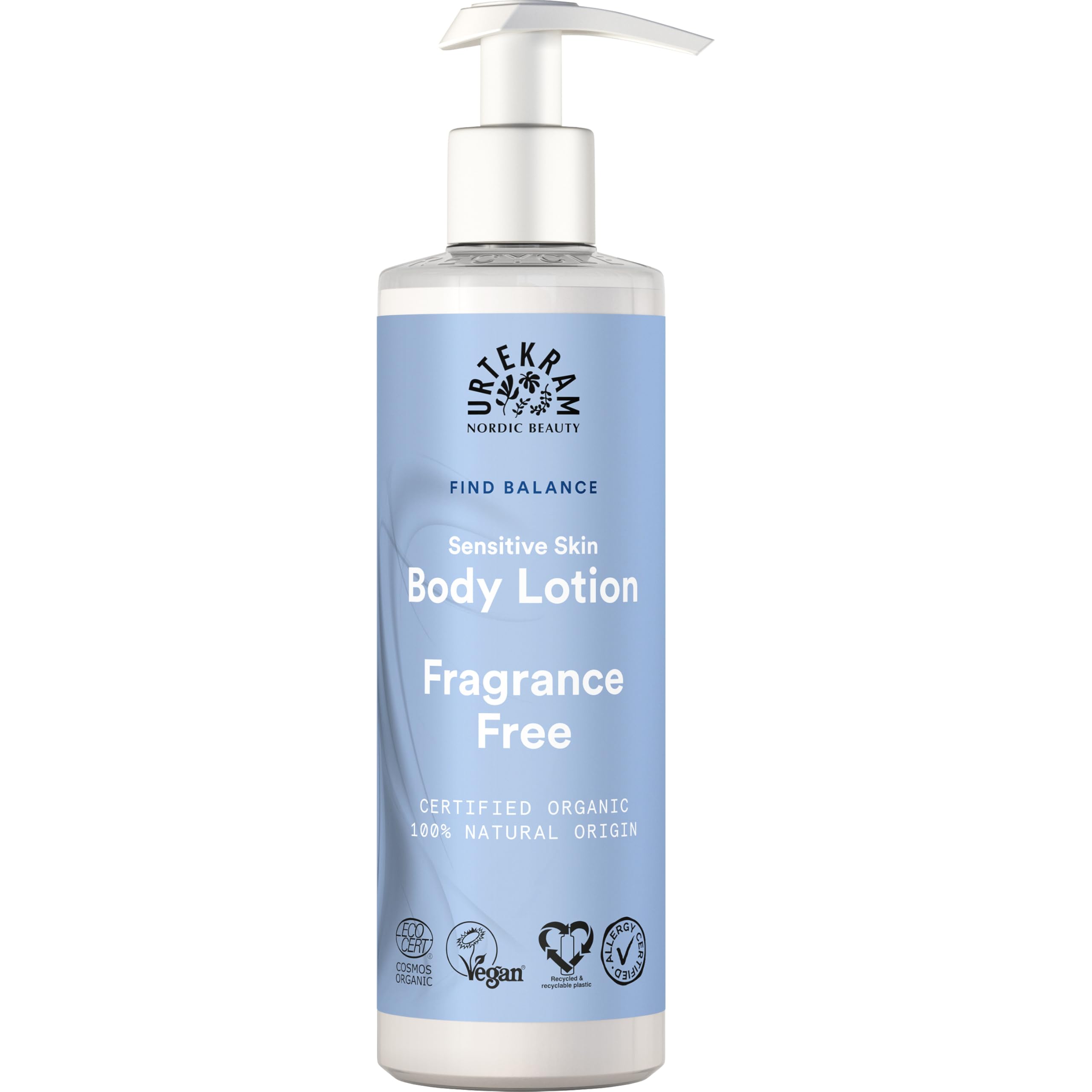 Urtekram Fragrance Free Body Lotion – 245 ml – Natural & Organic Moisturiser for Sensitive Skin, With Aloe Vera, Glycerin & Shea Butter, Vegan Formula for Daily Hydration
