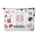 ShiQiao Spl Baseball Make Up Organizers Bag Sports Cosmetic Bag Travel Toiletry Bags with Zipper Travel Makeup Pouch for Women Daughter Sister Birthday Christmas Gifts for Friend Sport Pouch Case