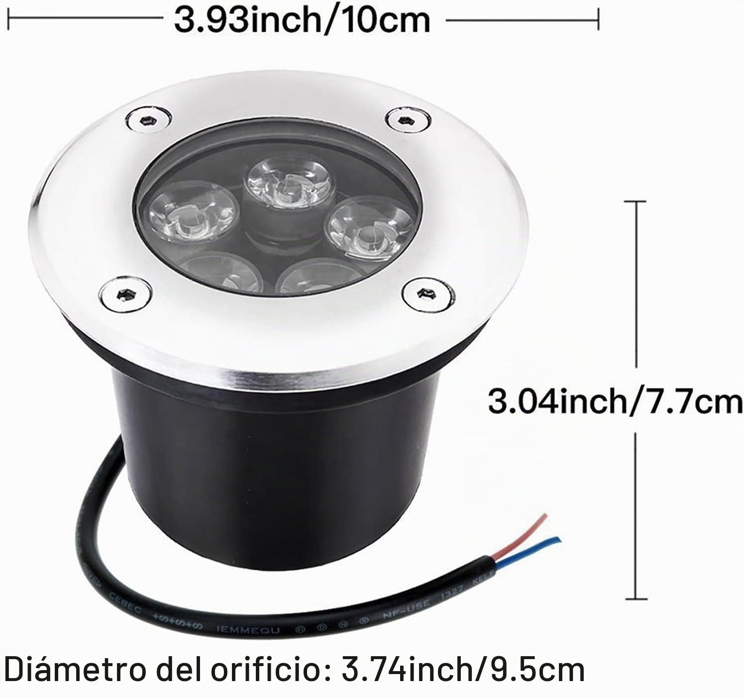 Foco Incrustado Suelo Exterior 12V 5W Focos Led Exterior Empotrables Suelo IP67 A Prueba de Agua Luces Empotrables para Jardines, Caminos, Terrazas(Blanco cálido 3000K)