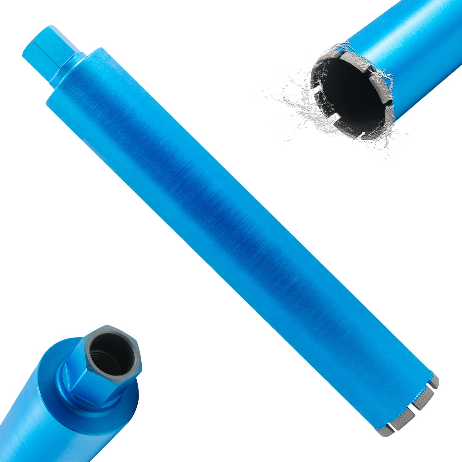 1¼" UNC para corona de perforación de diamante de perforación húmeda soldada con láser DM 102 mm L 450 mm