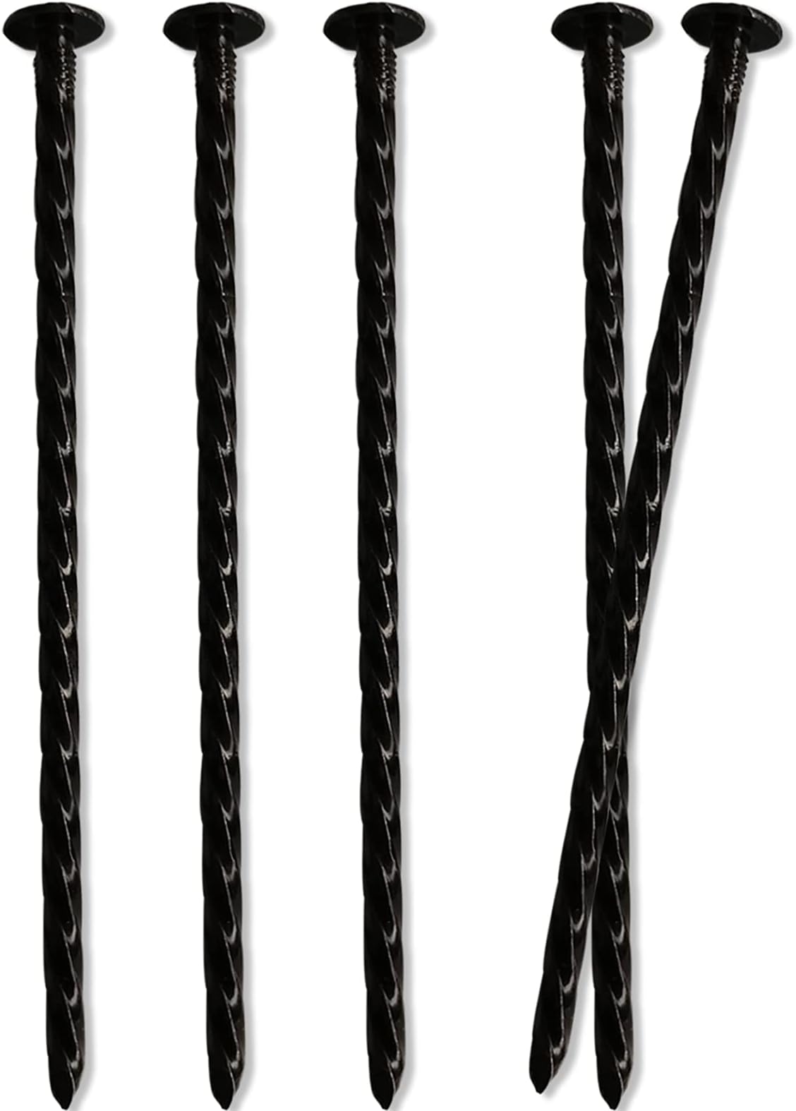 EISENSP 9-Inch Black Solid Spiral Metal Landscapes Edging Spikes, Rust and Corrosion Prevention - 50 Pcs Plant Support Garden Stakes, for Paver Edging Anchoring Stake, Camping, House Construction More