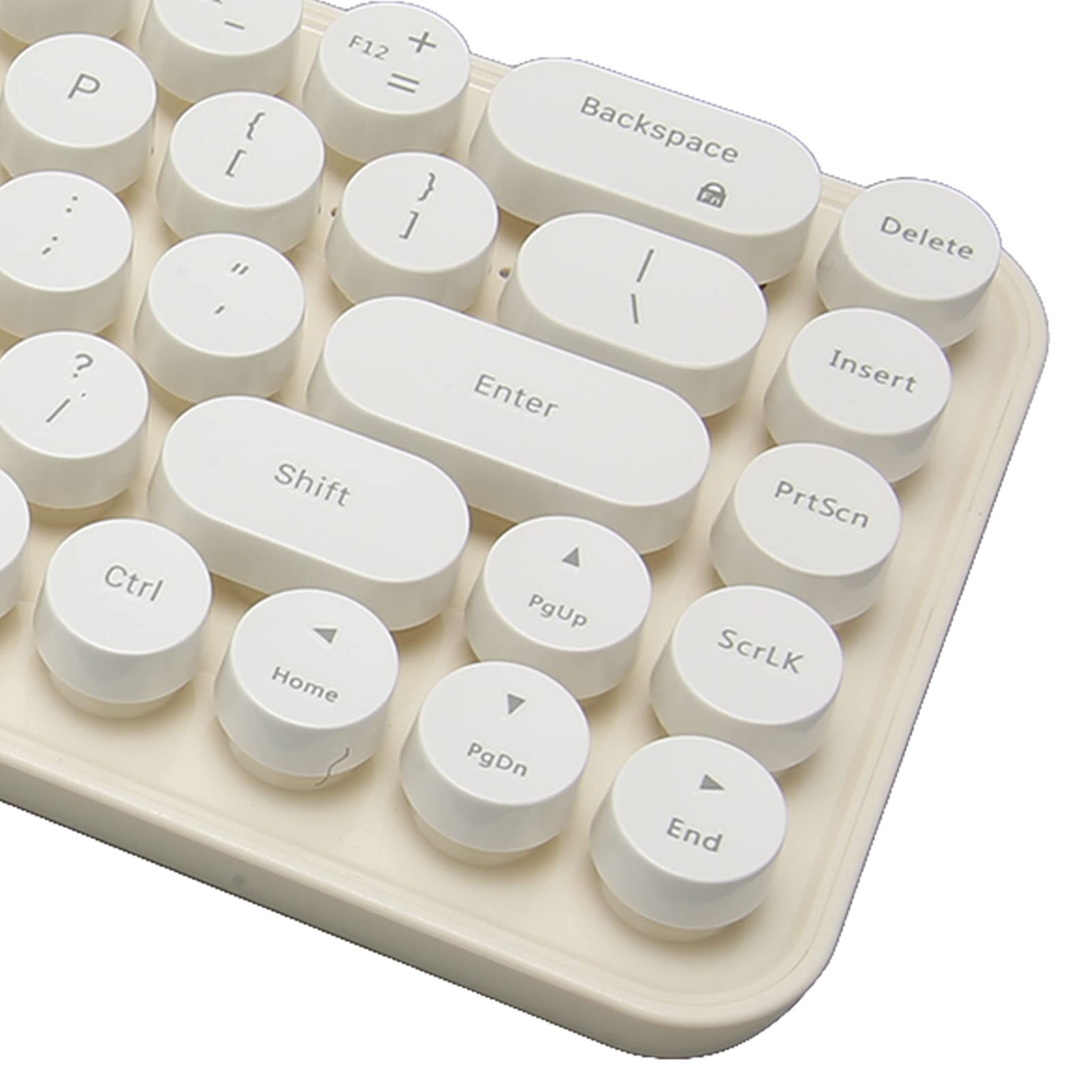 Retro Beige 68 Toetsen 2,4 GHz Mini Draadloos Toetsenbord En Optische Muis Textured Toetsenbord Kranen Verbeteren De Game-ervaring Punk-stijl Toetsenbord Voor E-games