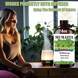 Vanilla Essential Oil, Vanilla Oil 4 Fl Oz 120ML for Diffuser Humidifier Yoga Cleaning DIY Candle Soap Making Essential Oils