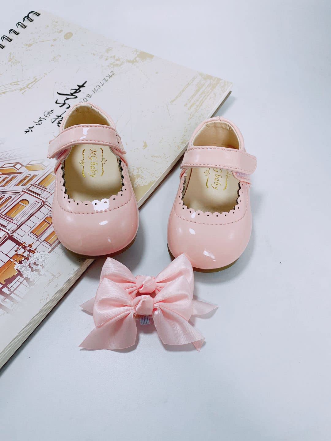 JerrisApparel Mädchen Lackleder Kleid Schuhe Schleife Mary Jane Ballerinas