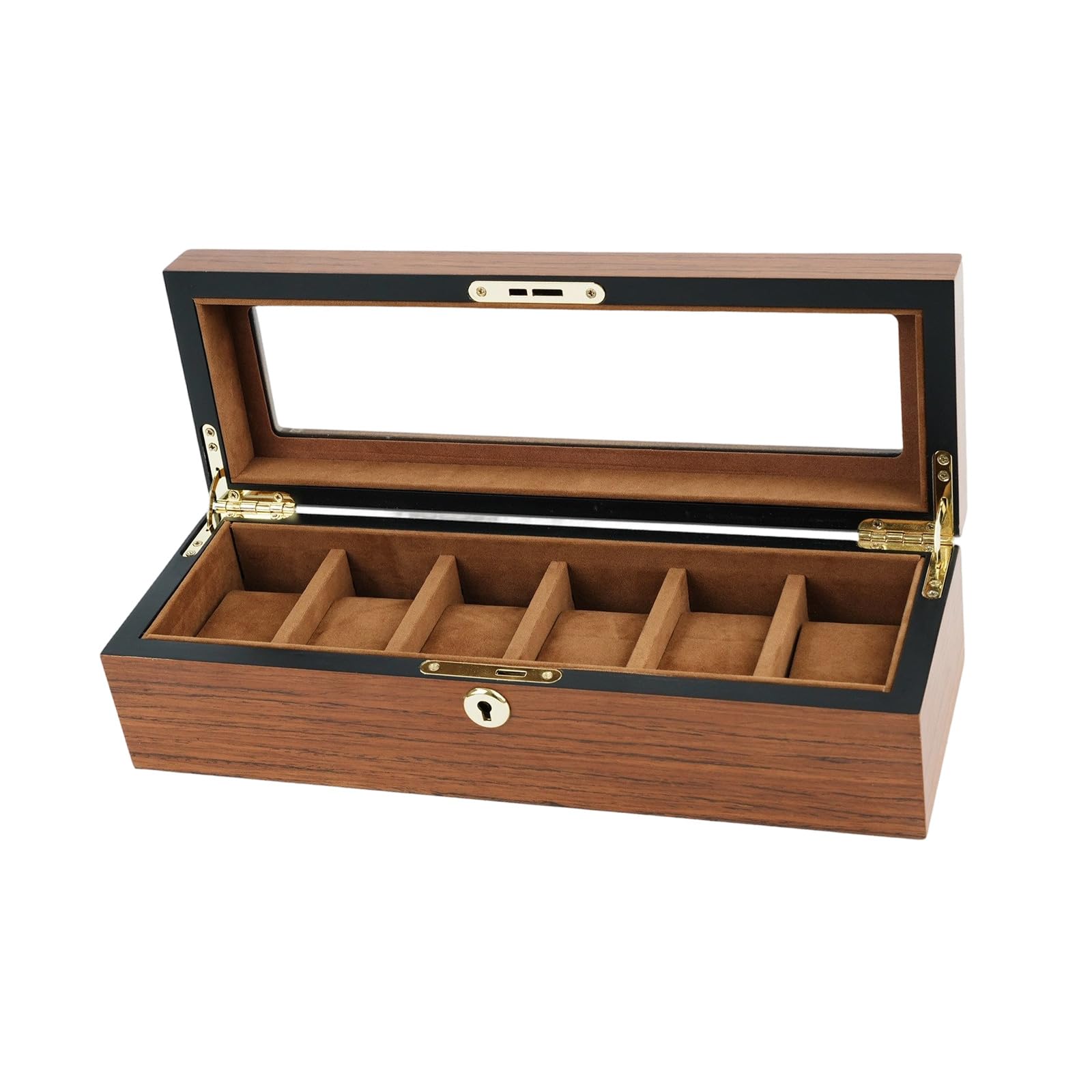 Elegante reloj de madera con forro suave para 6, 10 o 12 relojes organizadores de relojes de madera