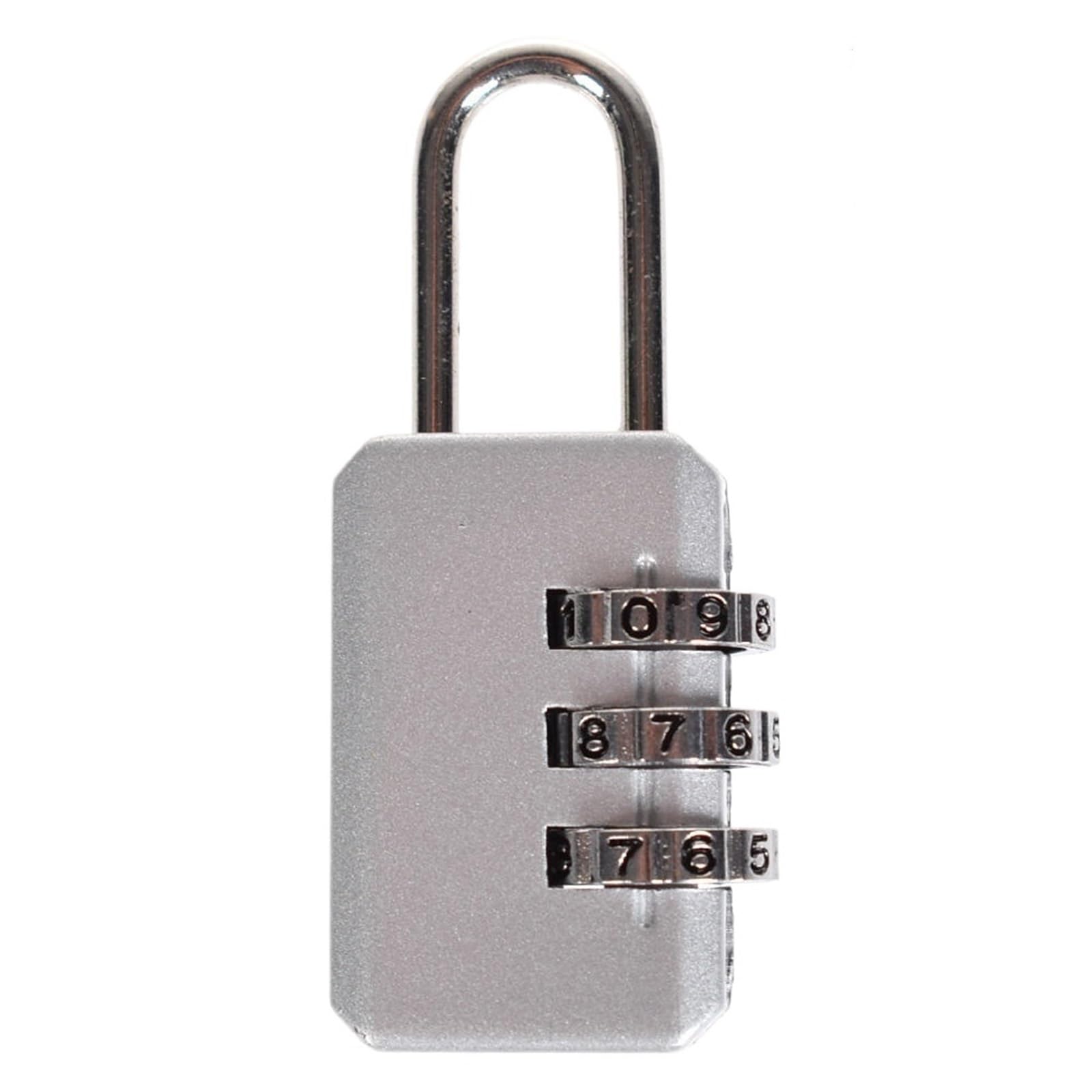 Lock Luggage Combination Padlock 4 Digit Password Code Number Copper Lock(Silver)