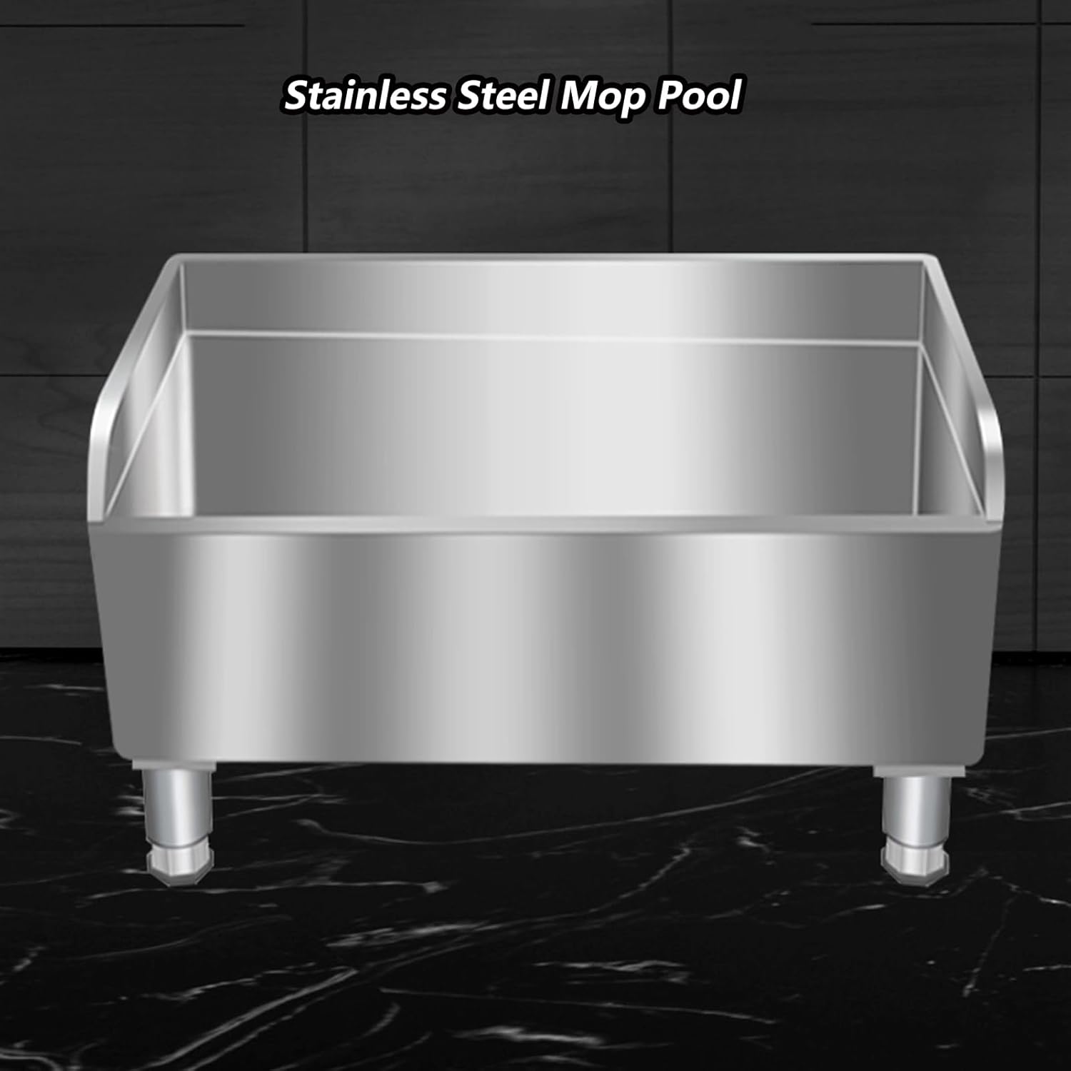 Floor Mount Mop Sink/Basin,Stainless Steel Mop Service Basin,Commercial Floor Mop Sink,Indoor Outdoor Utility Mop Bucket,Laundry Room Slop Sink,with Drain Assembly,for Restaurant,Business(120cm/47in)