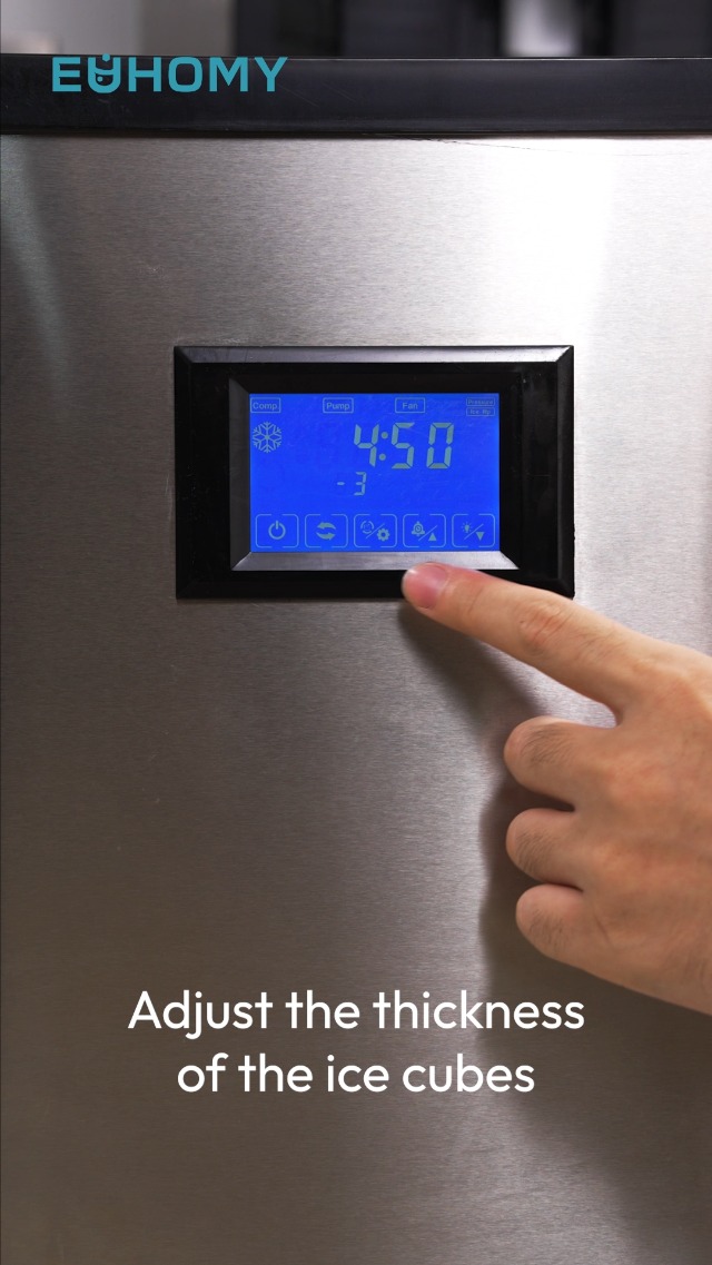 Image of EUHOMY Commercial Ice Maker Machine 500Lb /24H, Ice Ready in 10-15 min,SECOP Compressor, Industrial Ice Machine with 130Lbs Automatic Ice Bin Dispenser, Ice Maker Machine for Hotel /Restaurant /Business