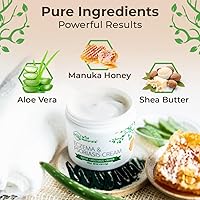 Vista 4 de Crema Wild Naturals para eccema y psoriasis con miel de manuka + aloe vera + manteca de karité + aceite de coco + aceite de cáñamo, 1, 1