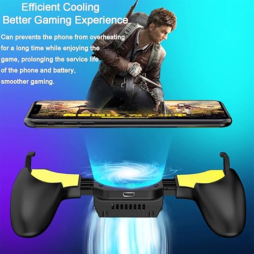 Miniatura 4 de Mobile Phone Game Controller Grip With Triggers Cooling Fan Mobile Gaming Handle Case With Cooler Radiator Joystick For 4-67 Phone iPhone Android