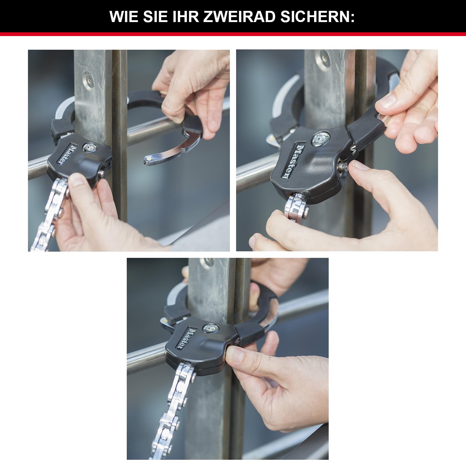 Master Lock Kabelschloss mit Schlüssel, 1 m, Ideal für Scooter Roller, Fahrrad, Kinderwagen, Sportausrüstung