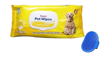 PSK PET MART Pet Grooming Accessories Combo for Dogs & Puppies (Super Glove - Wipes)