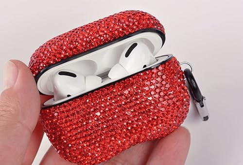 Miniatura 4 de Funda moderna de lujo para AirPods 2020, con diamantes de imitación y llavero, funda protectora de cristal premium a prueba de golpes, para carga de
