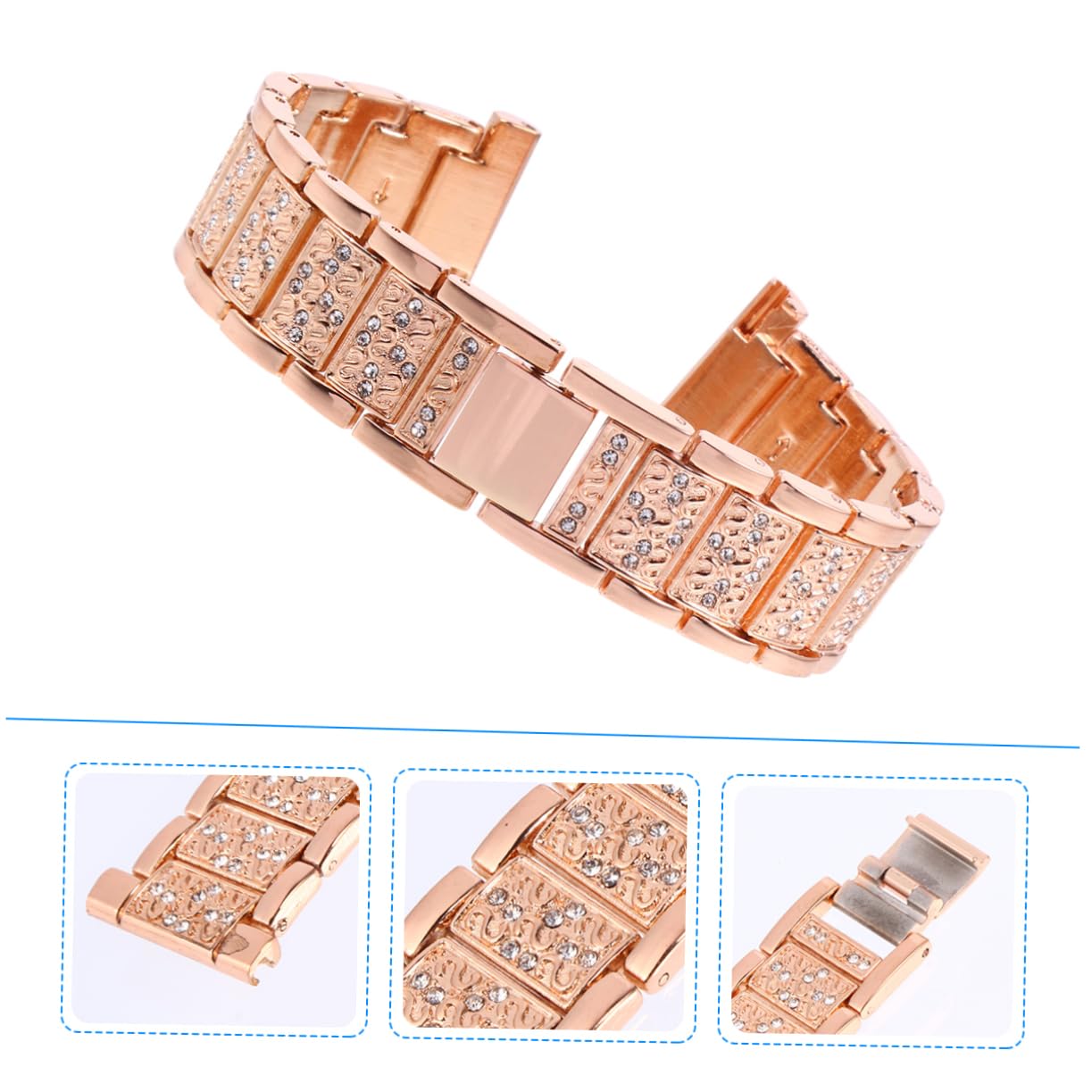 Gatuida 2 Pezzi Cinturino Braccialetto Di Strass Per Le Donne Cinturino Di Cristallo Bling Di Strass Stack Bracciali Per Le Donne Orologio Di Diamanti In Metallo
