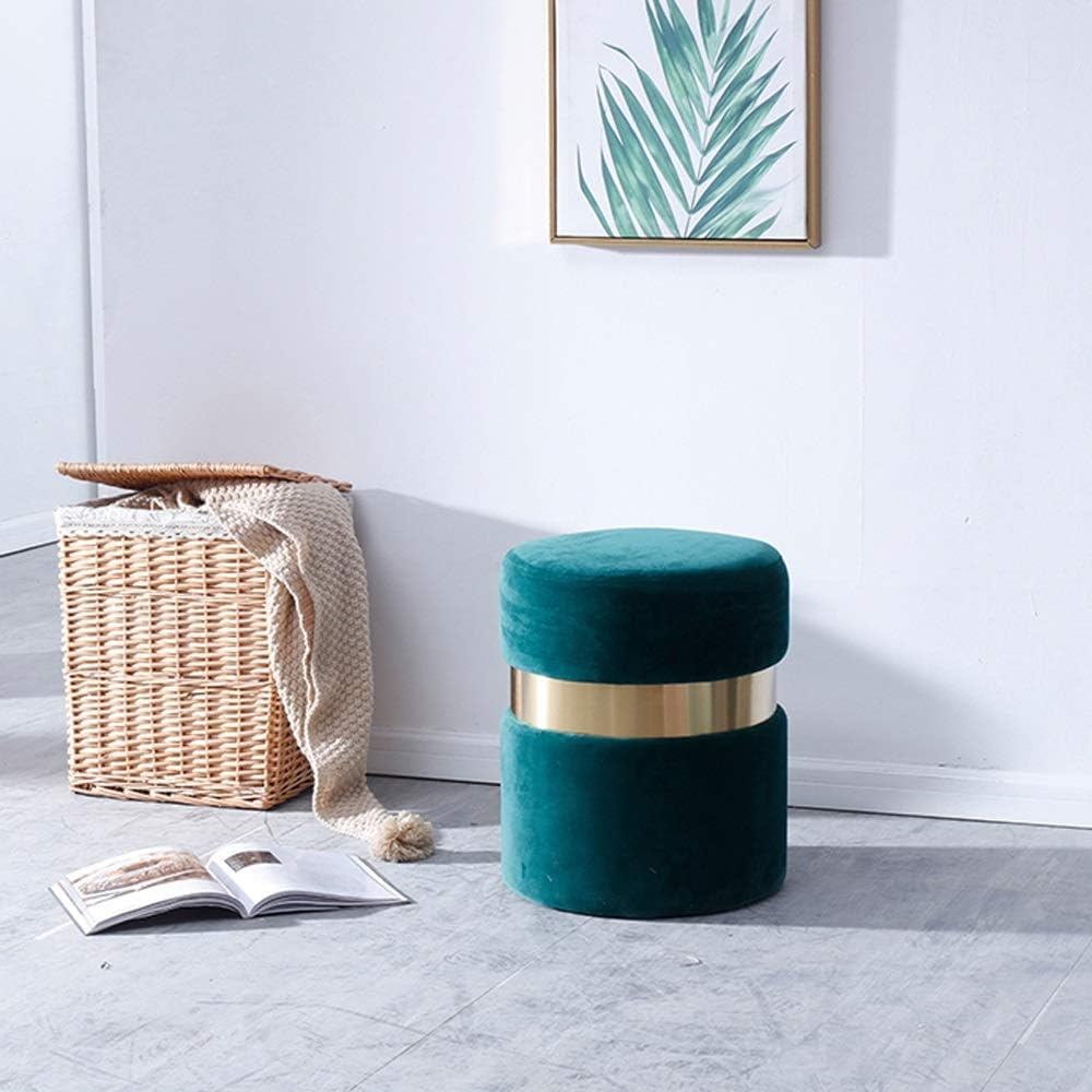 Tabouret a chaussures simple vert en bois massif pour l'entree