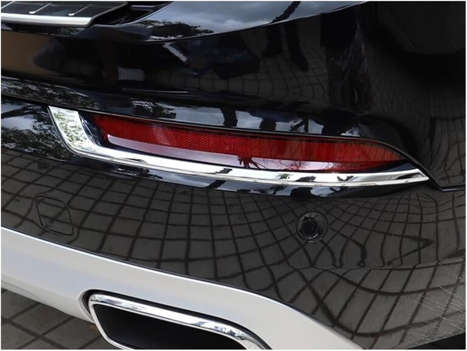 Compatible For VOLVO XC90 2016 2017 2018 2019 Silver ABS Chrome Tail Rear Fog Lamp Light Cover Trim 2pcs/set