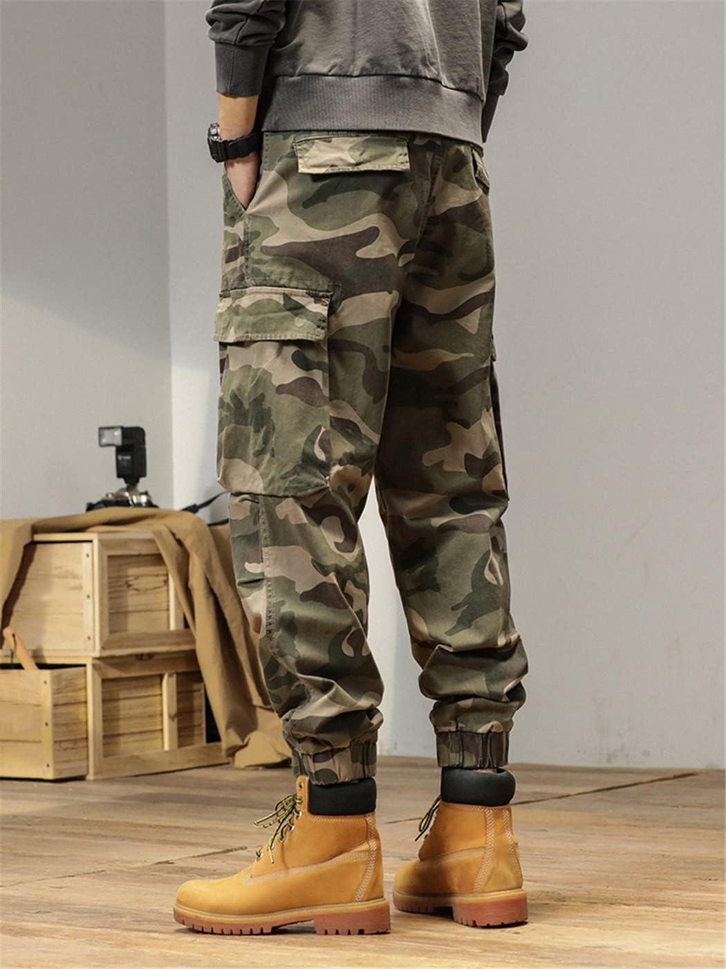 Spring Summer Cargo Pants Men Multi-Pockets Workwear Baggy Joggers Military Cotton Casual Tactical Trousers