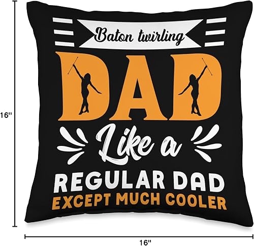Miniatura 4 de Baton Twirling Twirler Majorettes Clothing Dad Baton Twirling Twirler Majorettes Throw Pillow 16x16 Multicolor