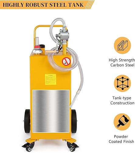 Vista 5 de Tanques de almacenamiento de combustible diésel y fluido de transferencia de aceite de 30 galones, contenedores de almacenamiento de queroseno