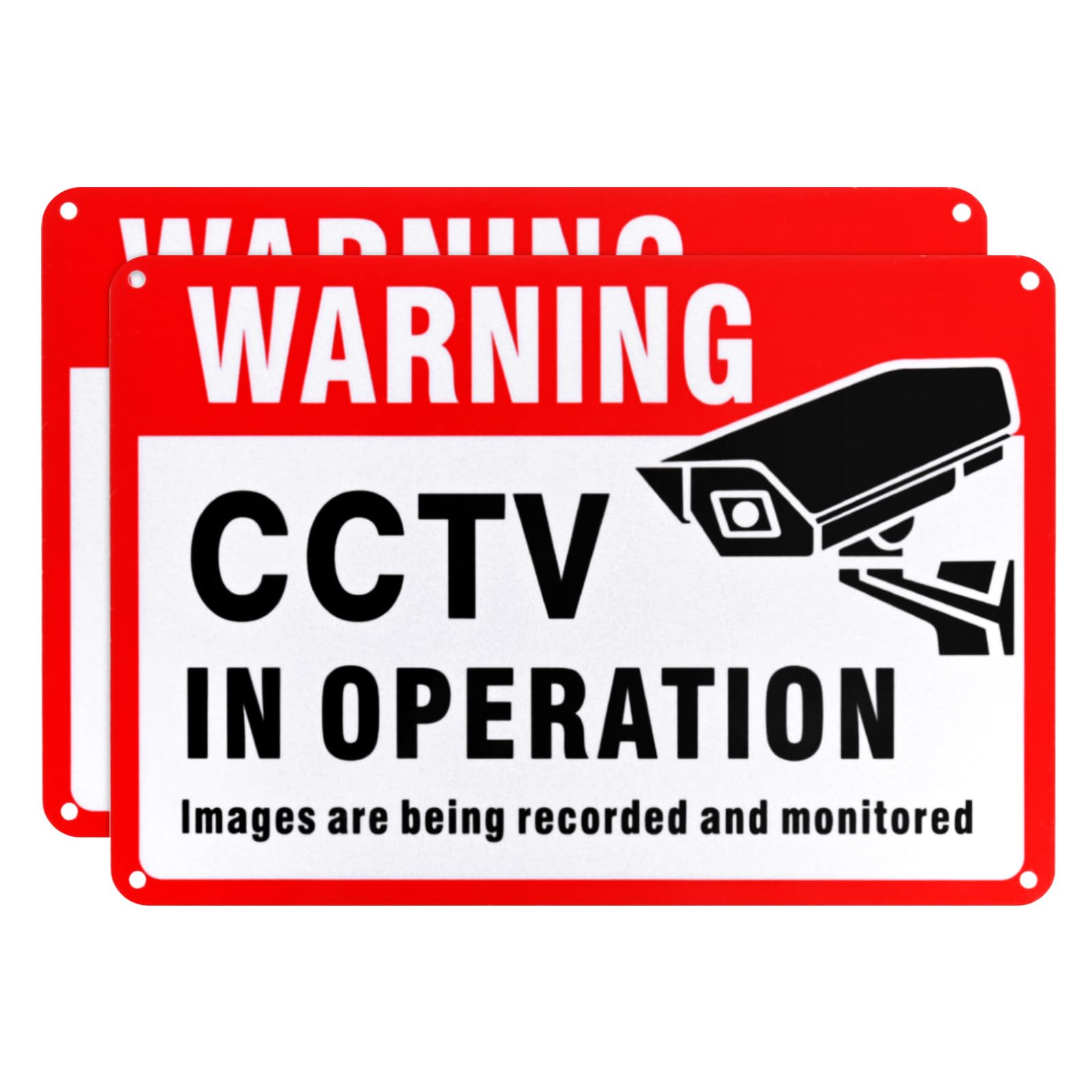 M METERXITY 2-Pack CCTV in Operation Sign, 10" x 7" CCTV Audio Recording Aluminum Warning Reflective UV-Protection Security Camera Sign for Indoor/