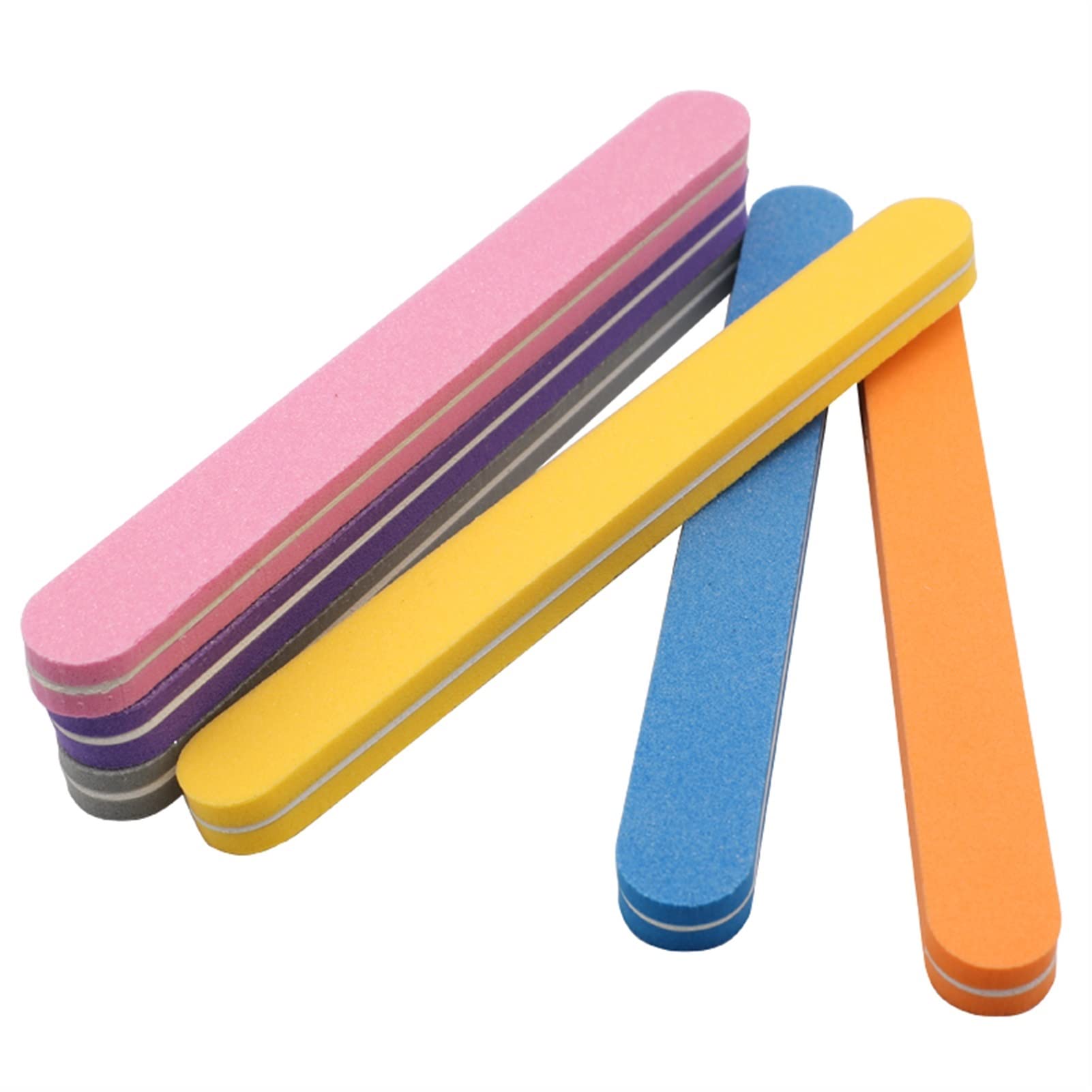 Nagelfeile,Nail Buffer, 50 Stück Nagelschwamm Nagelschleifkunstfeilen Buntes Rechteck 100/180