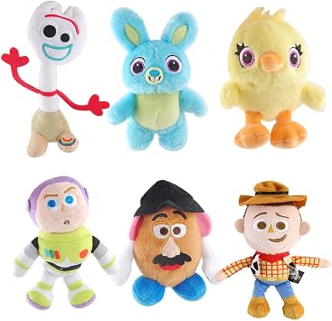 6pcs/set Stuffed Animal Story Woody Fokie Bunny Alien Buzz Lightyear Mr Potato Model Doll Kids Toy Gift