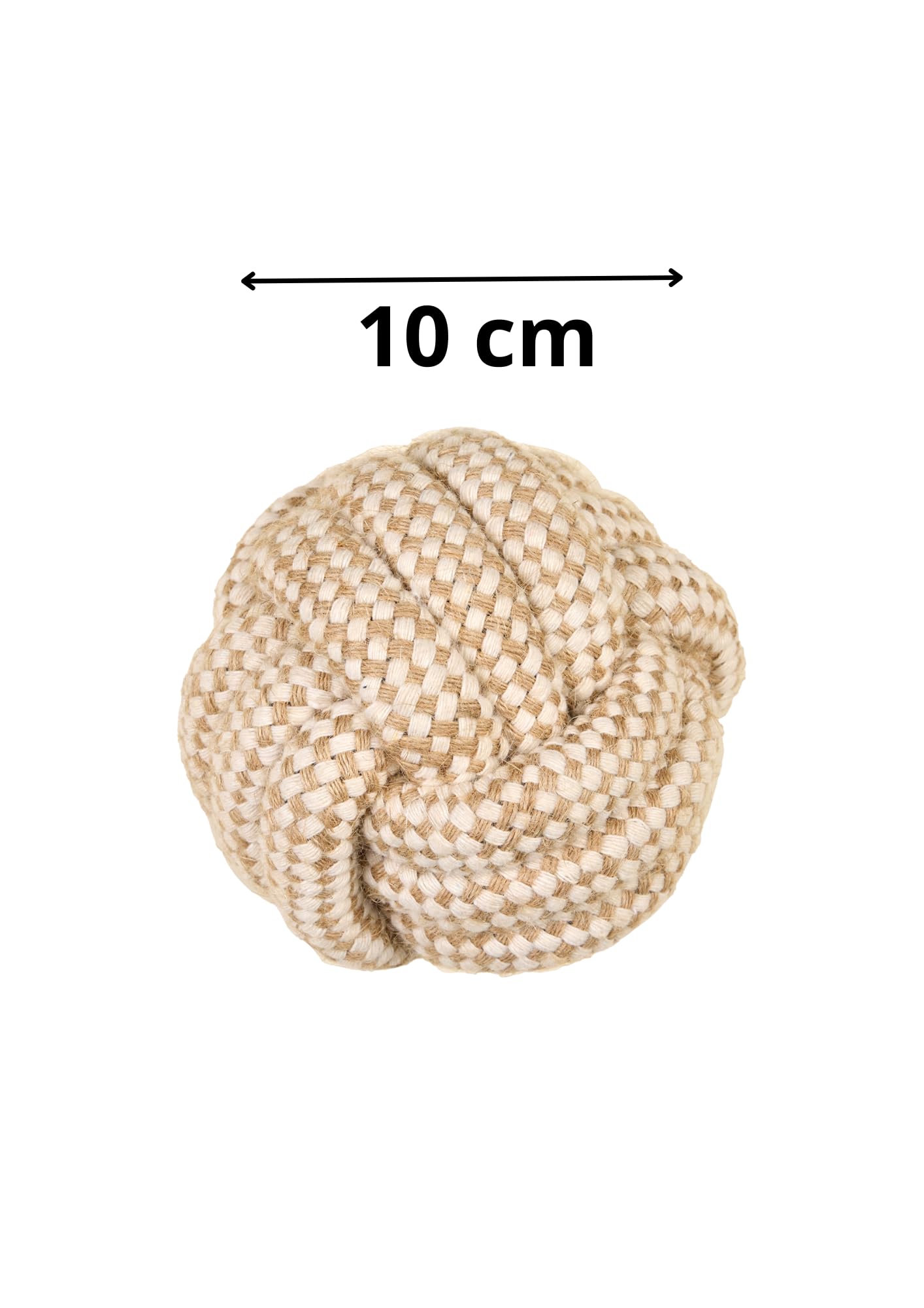 Giocattolo cane corda cotone canapa naturale da masterizzare giocattolo interattivo per cani cuccioli – palla 10 cm, beige