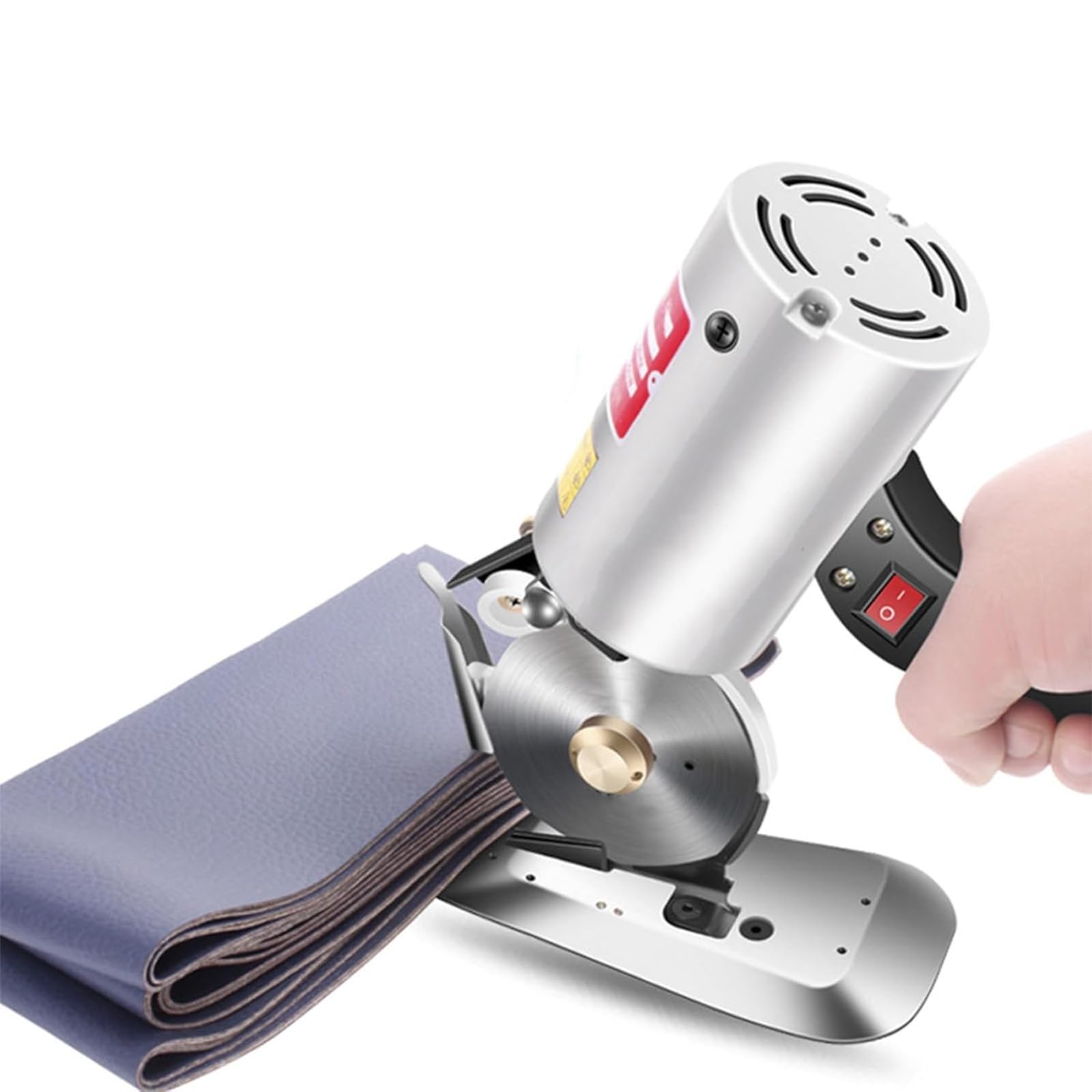 Electric Round Knife Cutting Machine, 200w Electric Fabric Circular Knife Cutter with 90mm Blade & 30mm Cutting Thickness, Self-Sharpening Convenience, for Craft Sewing, Textile, Leather