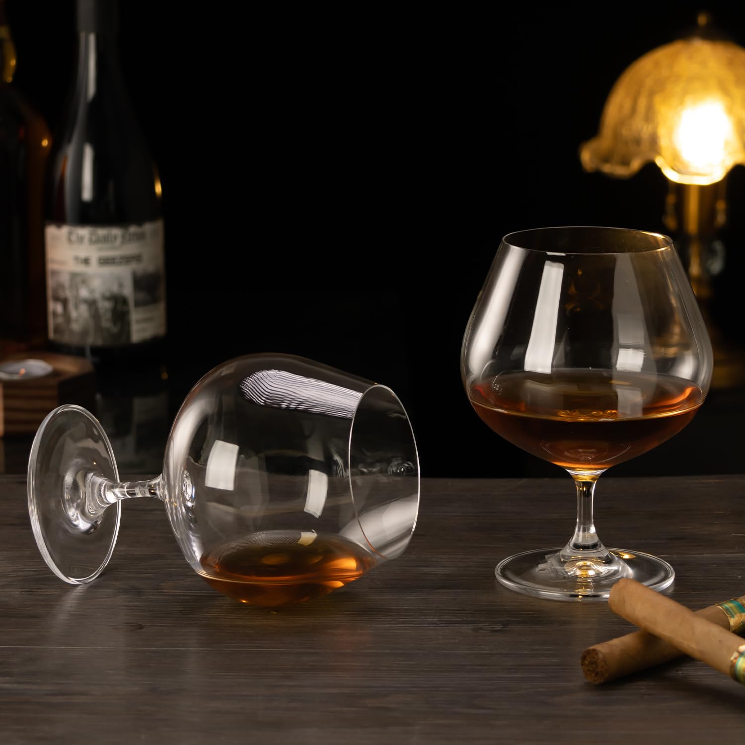 GLASKEY Kieliszki do Koniaku, Zestaw 2 Sztuk, 650 ml Kieliszków do Brandy, Można myć w Zmywarce, Nadają Się do Użytku w Domu, w Restauracji i na Przyjęciach