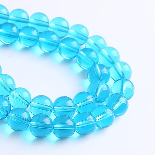 Miniatura 2 de Cuentas sueltas de cristal azul claro de 0.315 in, 46 unidades, para hacer joyas, pulseras y collares