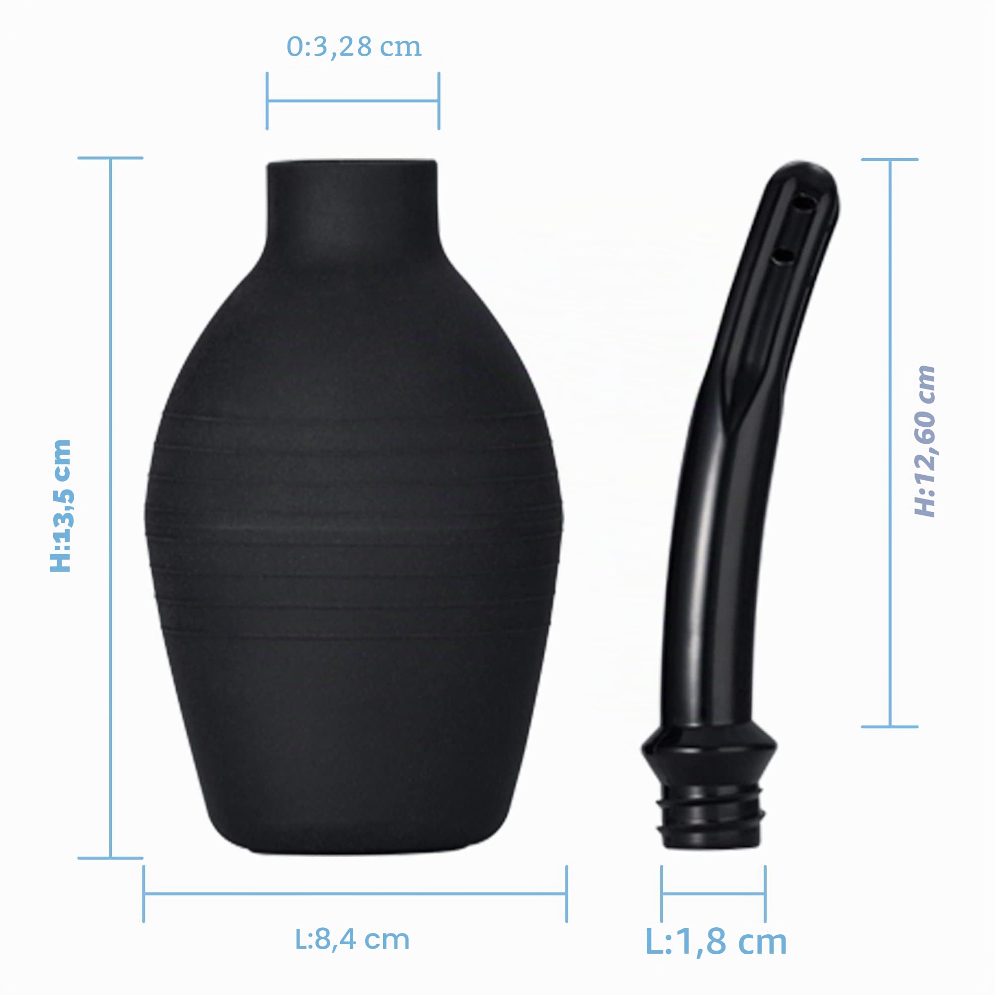 TopQuaFocus 294ml Lampadina per clistere Lampadina per doccia anale Caffè per clistere per uomo Donna Pulizia punte da 4,8' (nero)