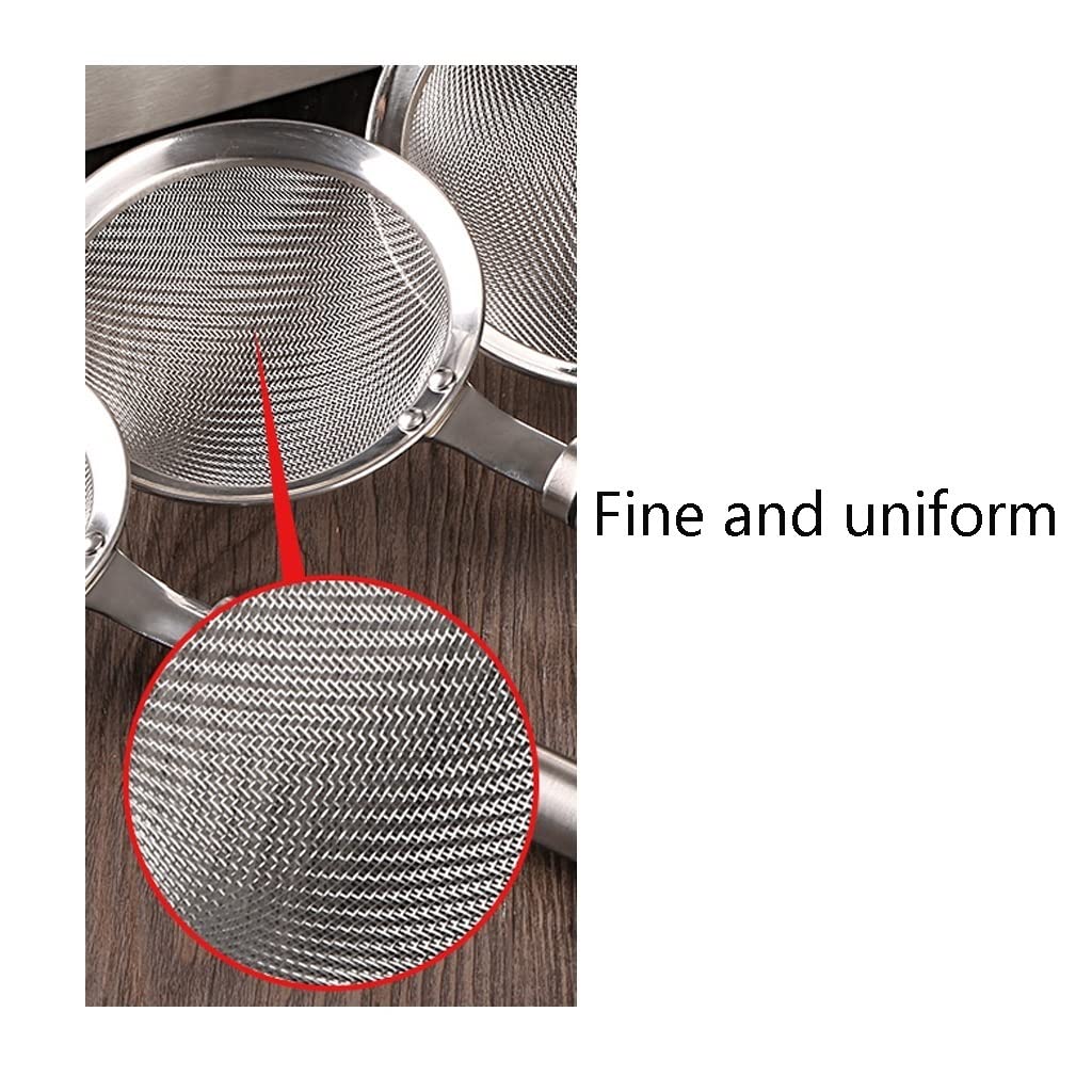 Cucchiaio Schiumarola Filtro da cucina in acciaio inossidabile for skimmer, filtro professionale a maglia fine extra e manico robusto, filtro a maglia fine Schiumarola Per Cucinare ( Size : Medium )