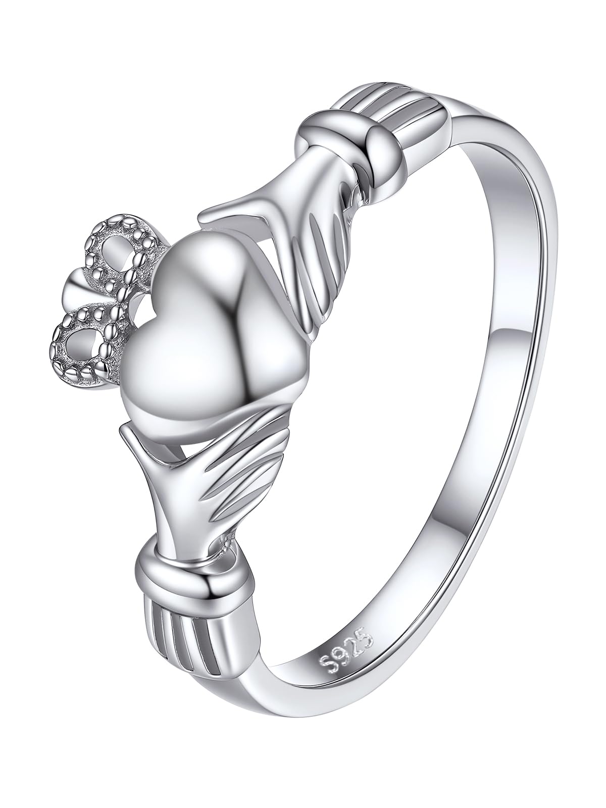 PROSILVER Irish Claddagh Ring for Women, 925 Sterling Silver Love Rings