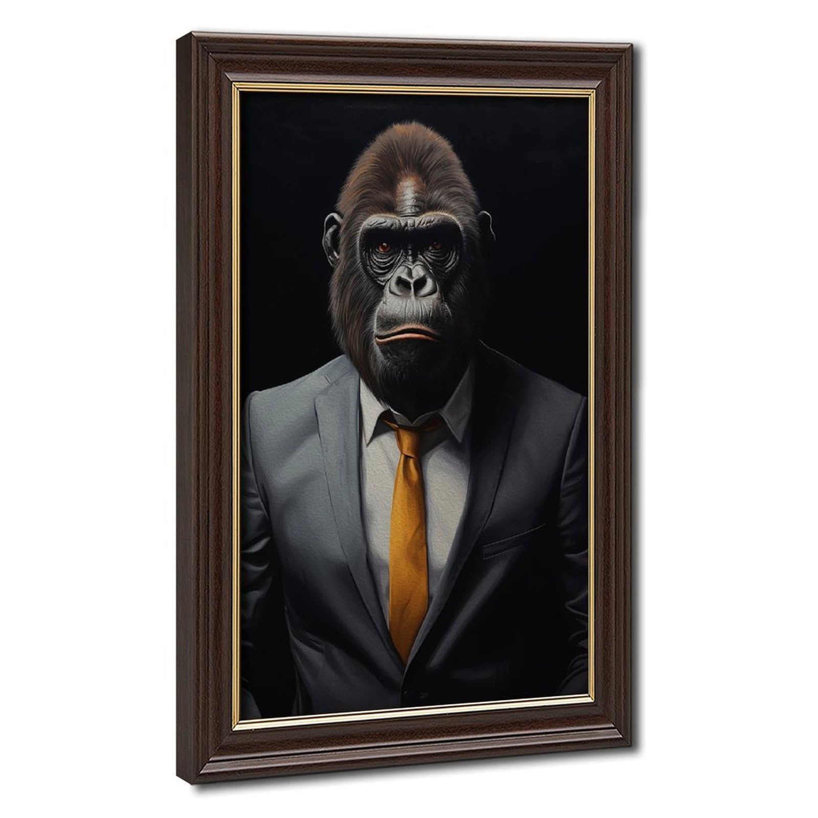 Bareronor Gorilla with Glasses Poster Canvas Poster Bedroom Decor Landscape Office Room Decor Gift 24" L X 36" W