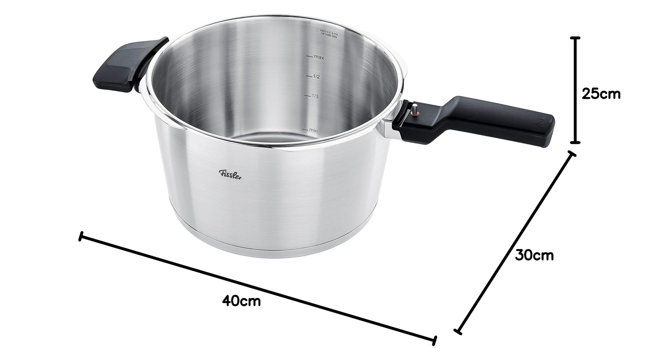 Fissler Vitaquick Premium szybkowar (6 l, Ø 22 cm) szybkowar ze stali nierdzewnej, 2 stopnie gotowania, Made in Germany – indukcyjny